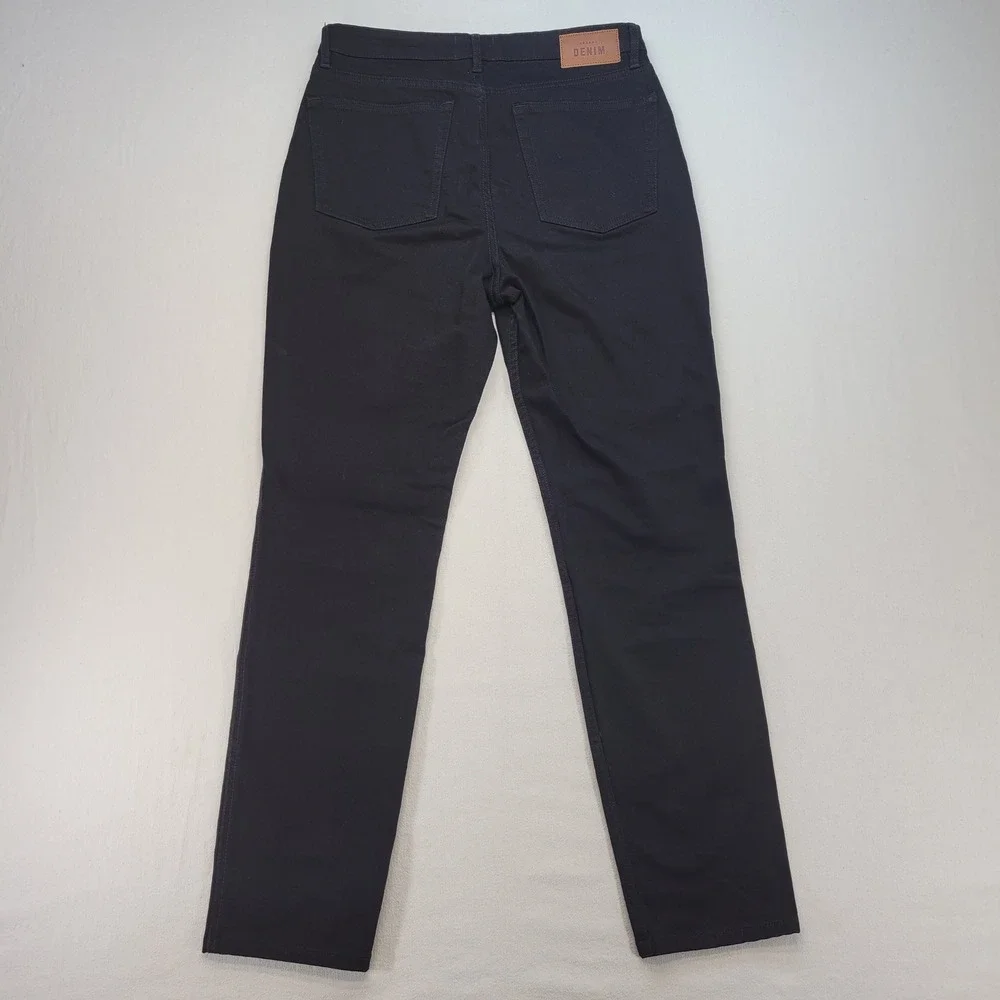 Sezane Denim Jeans Womens US 8 Black Straight Leg High Rise Button Fly Denim - Picture 3 of 11